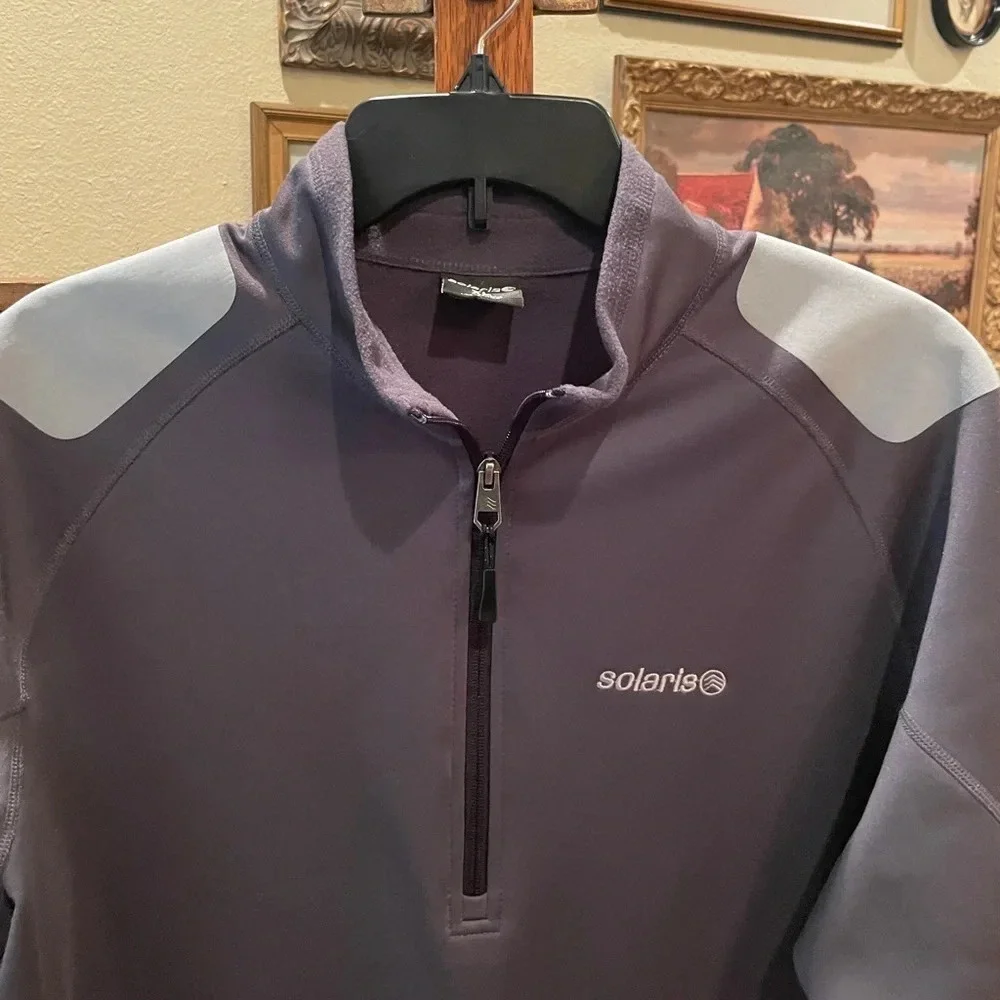 Solaris men’s 1/4 zip fleece-lined pullover SZ XL gray